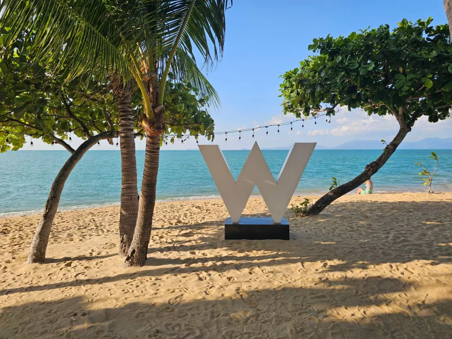 La letra "W" en la playa