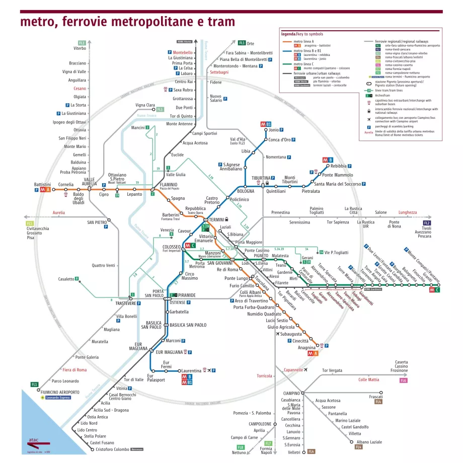 Mapa del metro de Roma