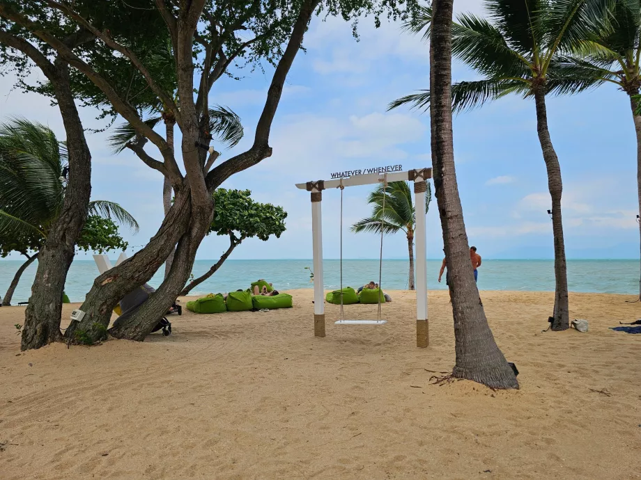 Columpio en la playa del hotel