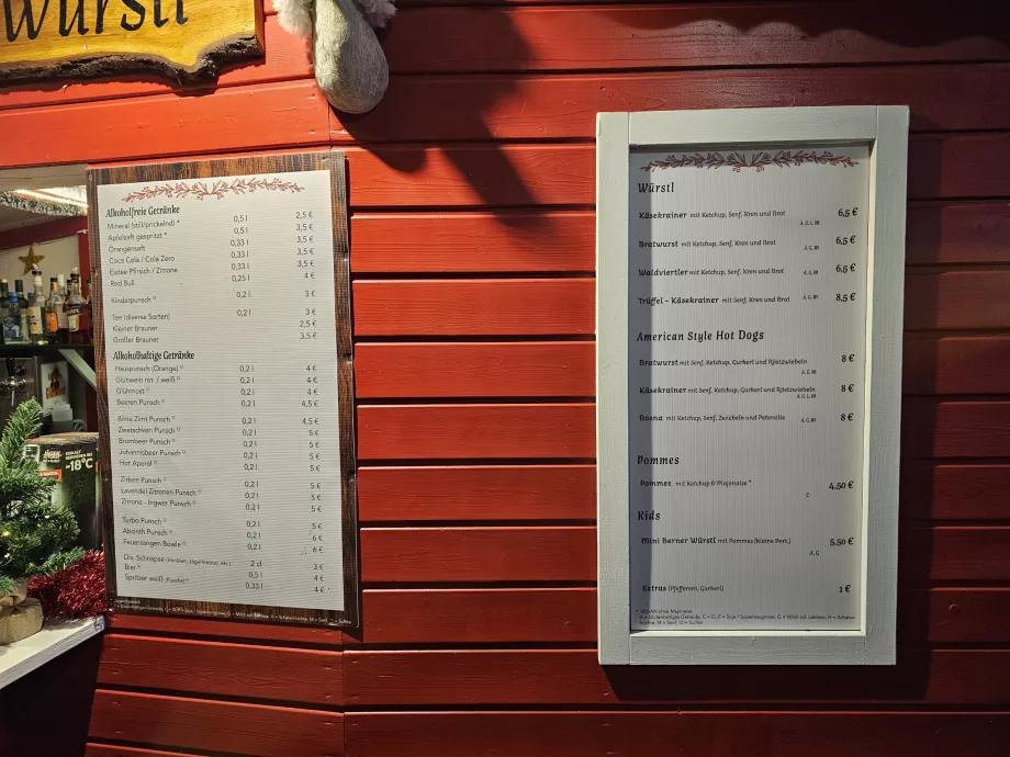 Precios en el Mercado de Navidad de Türkenschanzpark