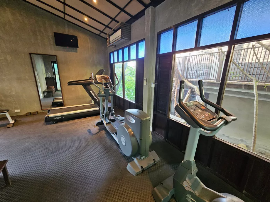 Gimnasio con equipamiento antiguo