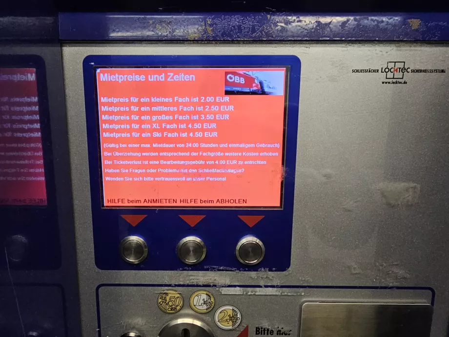 Precios de la consigna de equipajes en la estación