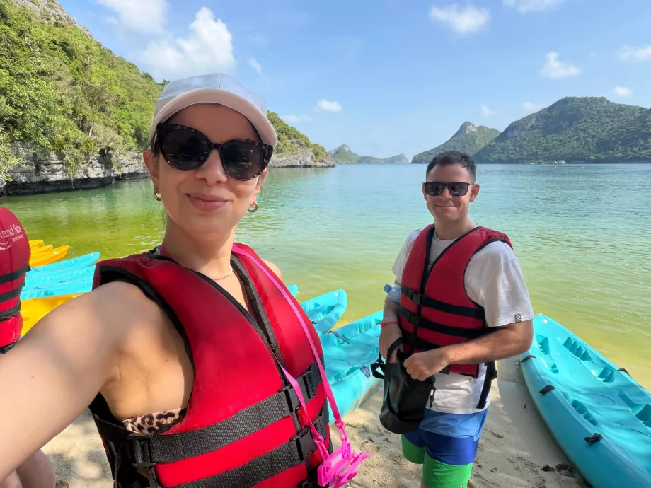 Nosotros en los kayaks