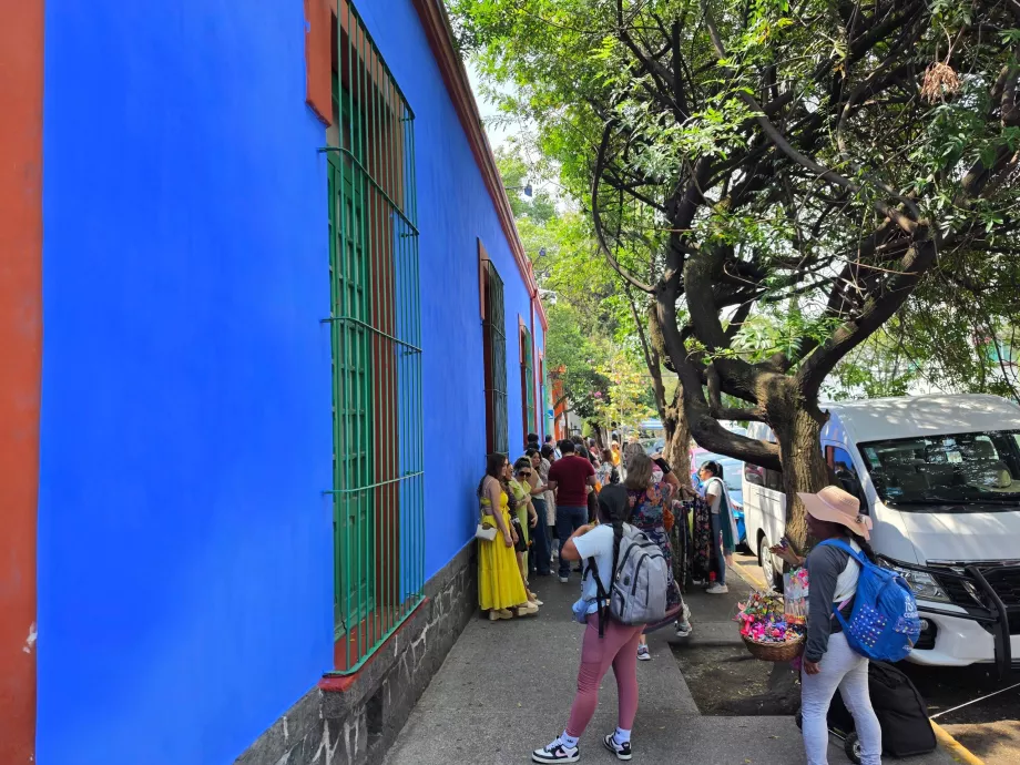 Cola frente al Museo Frida Kahlo