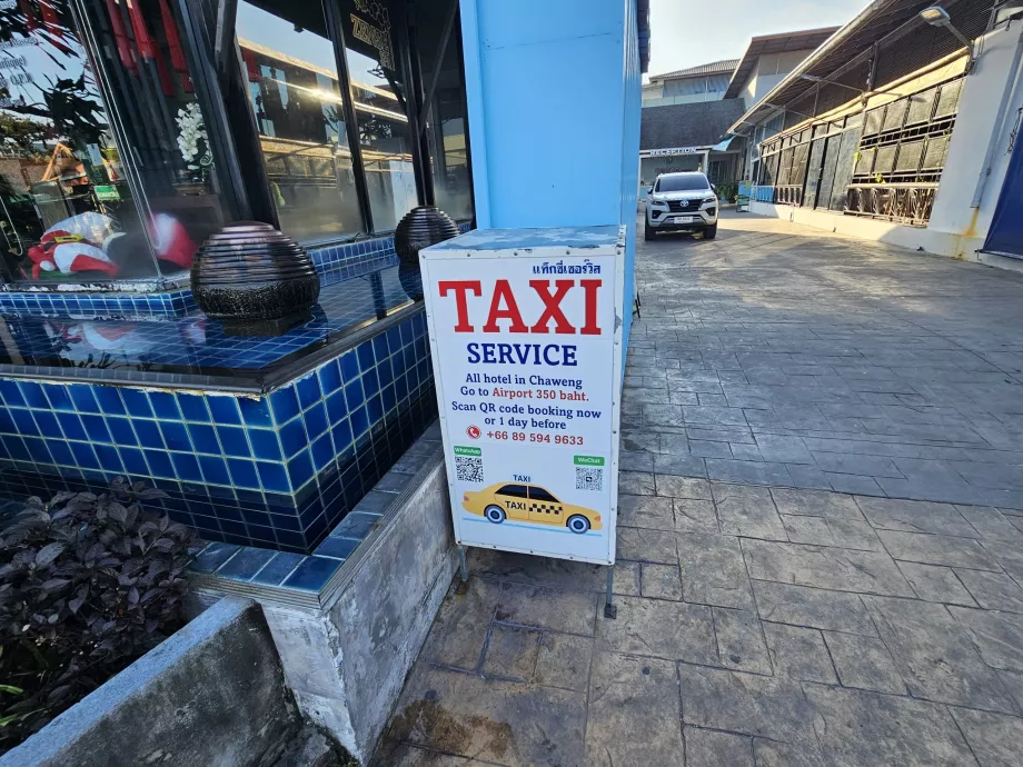 Chaweng, anuncio de taxi