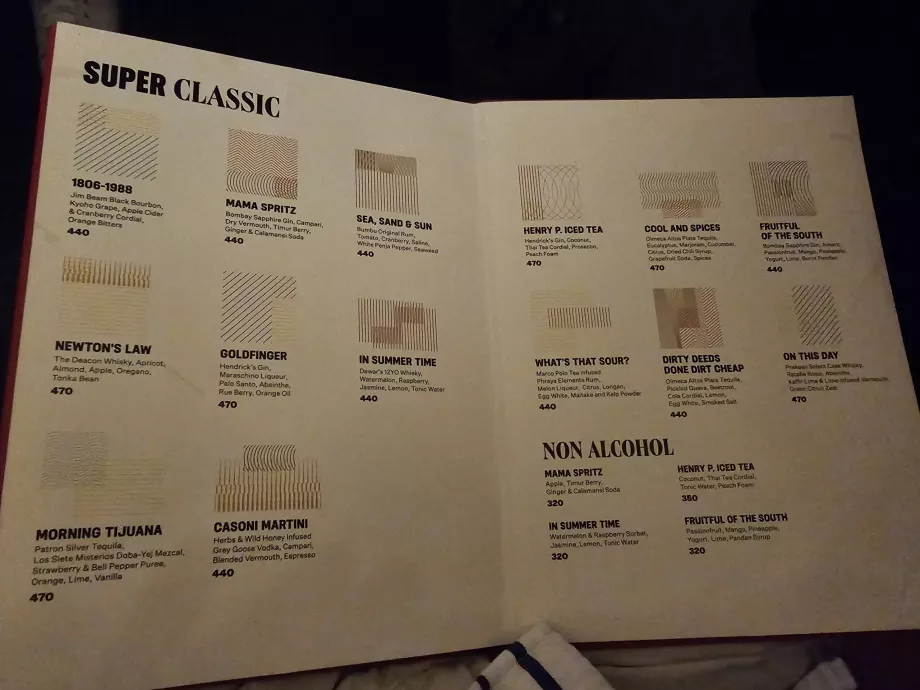 Dry Wave Cocktail Studio - menú