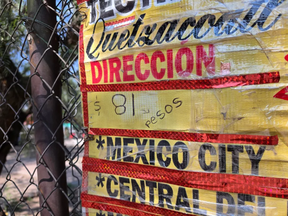 Precio de los autobuses al centro de Ciudad de México