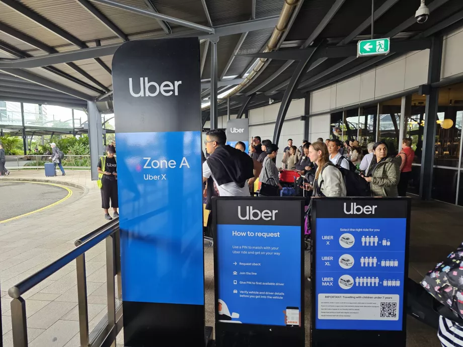 Uber, quiosco, terminal 1
