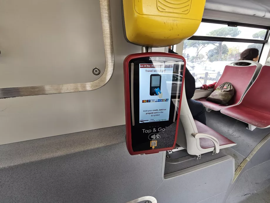 Validador para el pago de billetes sin contacto