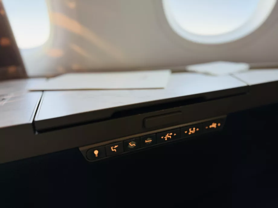 Panel de control del asiento