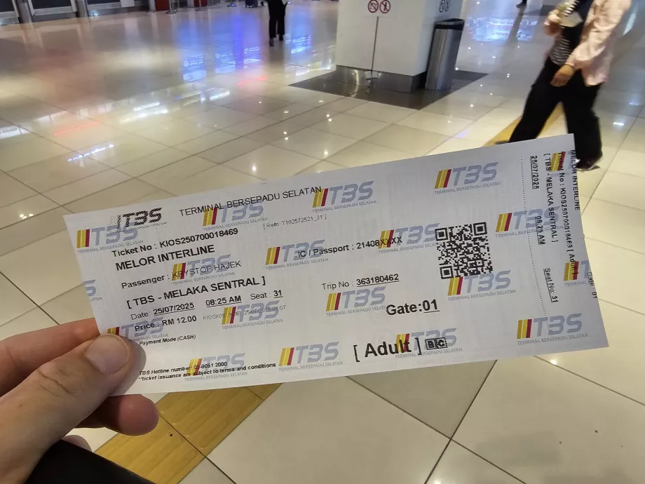 Billete de autobús a Malaca
