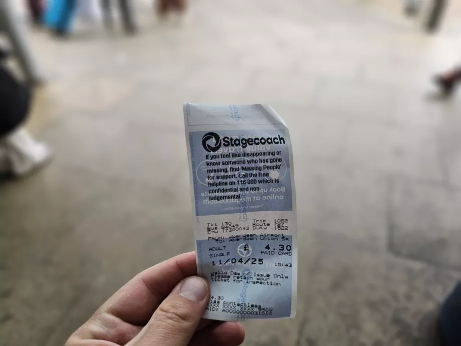 Billete de autobús