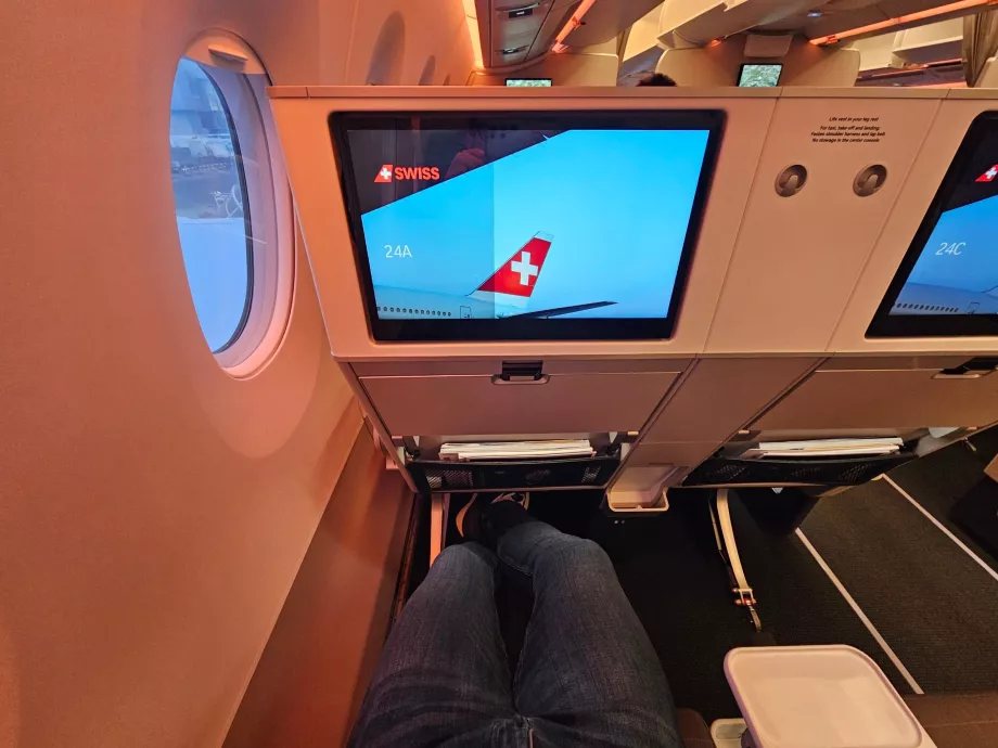 Espacio para las piernas y pantalla