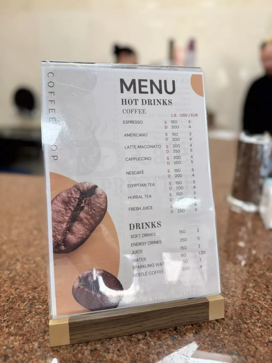 Precios del café y las bebidas