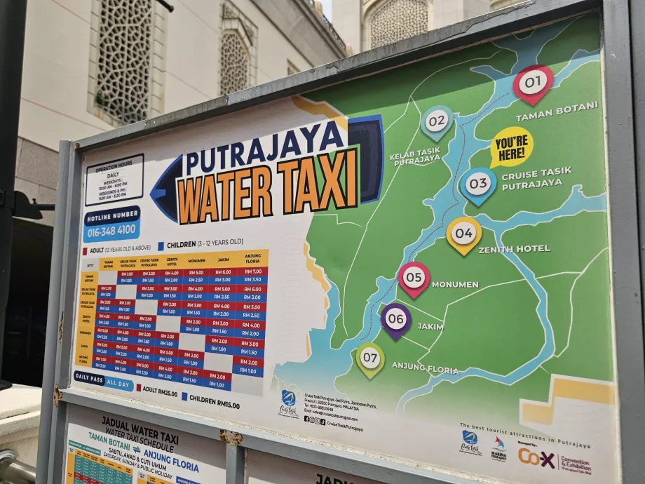 Mapa del taxi acuático