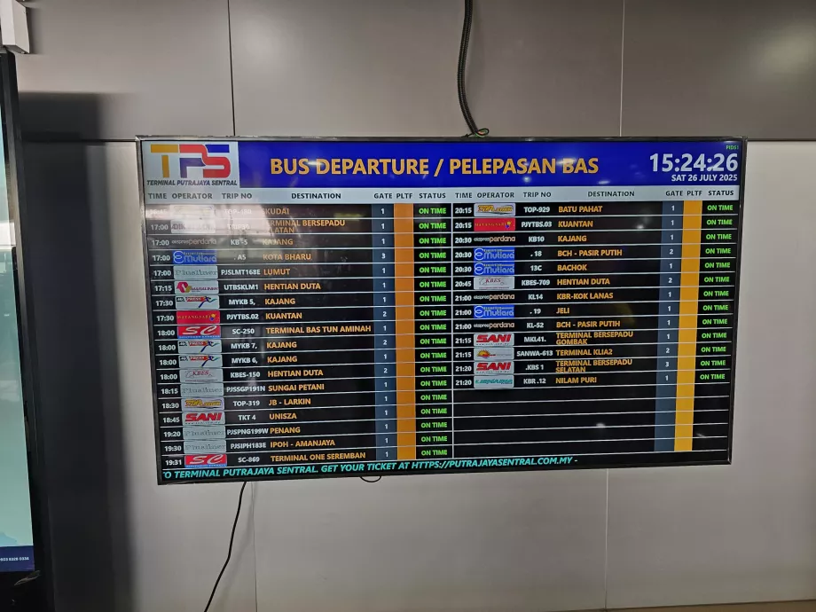 Horario de autobuses de largo recorrido
