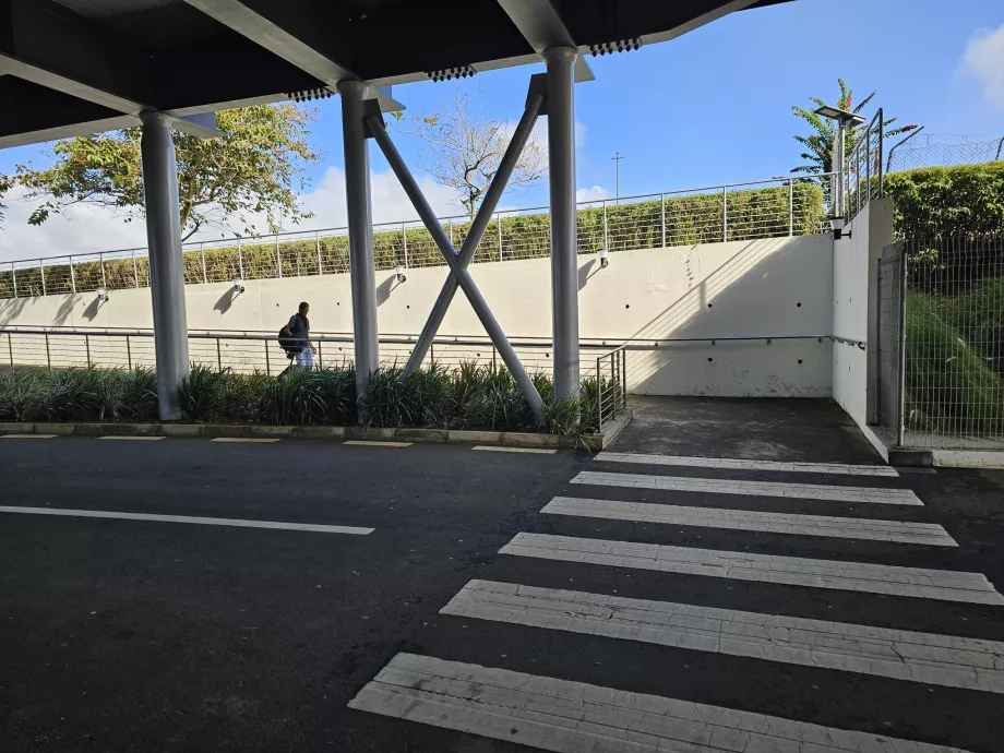 El camino a la parada de autobús