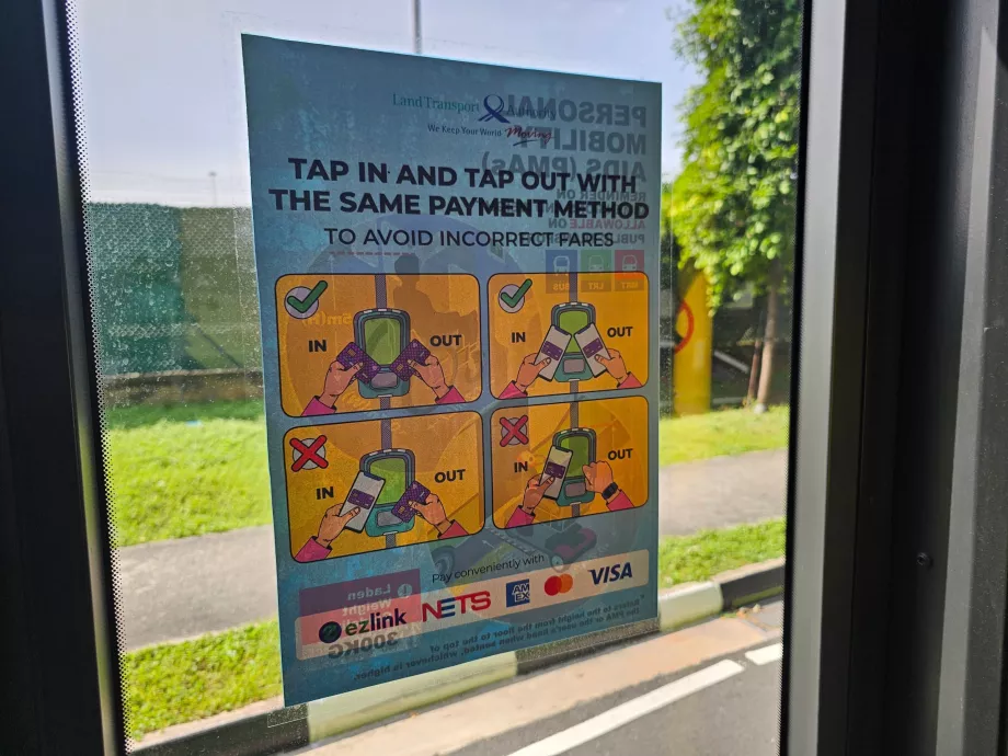 Información sobre el pago con tarjeta en el autobús