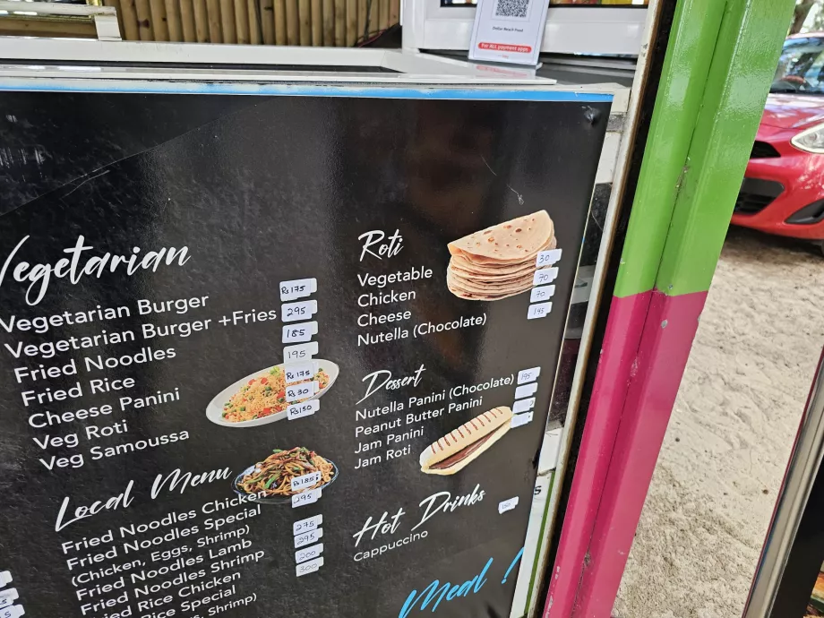 Precios en los puestos de la playa
