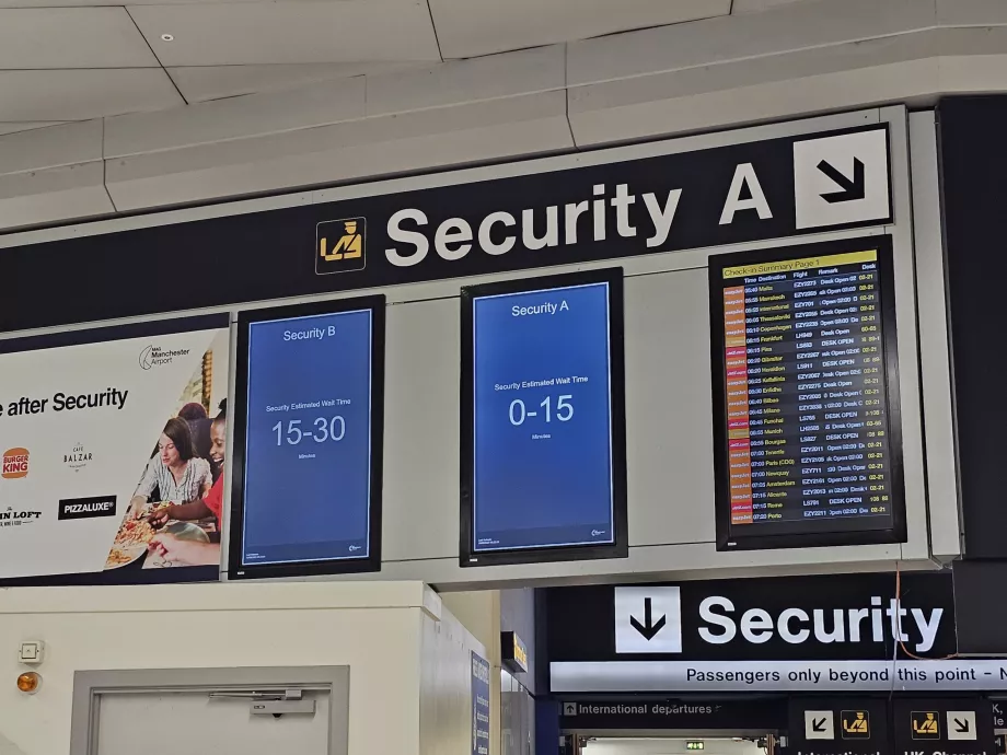 Tiempos de espera en los controles de seguridad