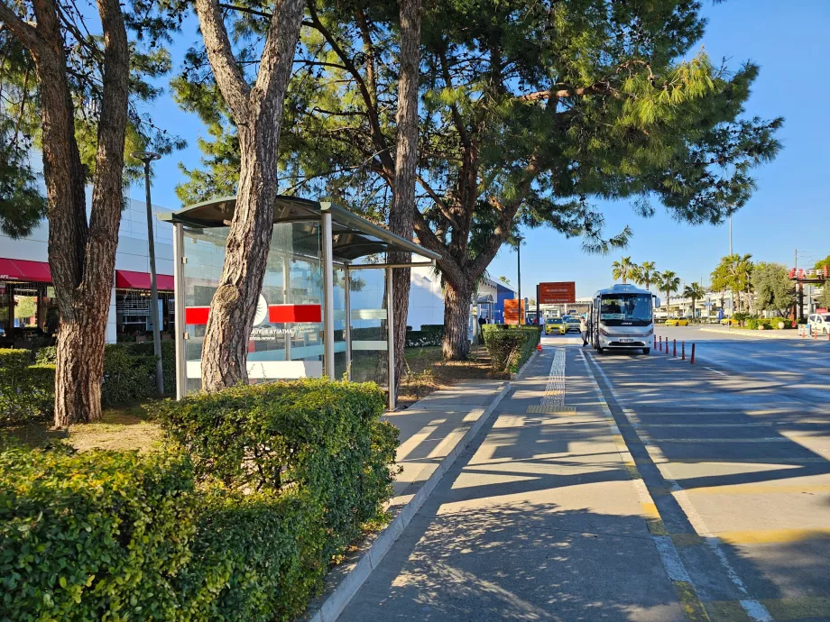 Parada de autobús urbano frente a la Terminal 1