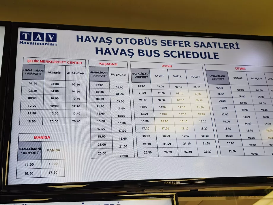 Horario de autobuses de Havas