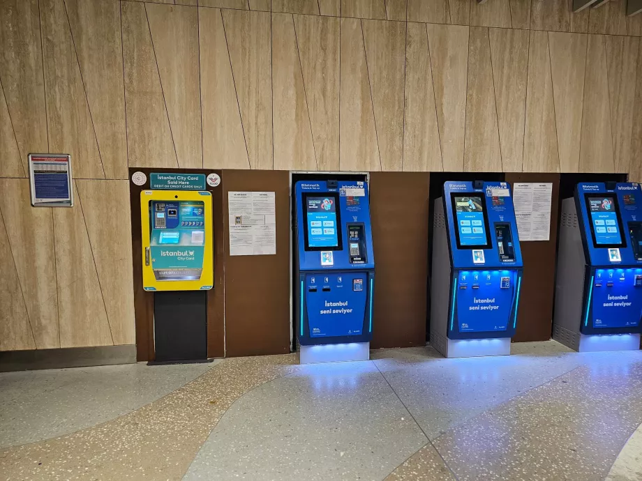 Máquinas azules - Istanbulkart, amarillo-turquesa para Istanbul City Card