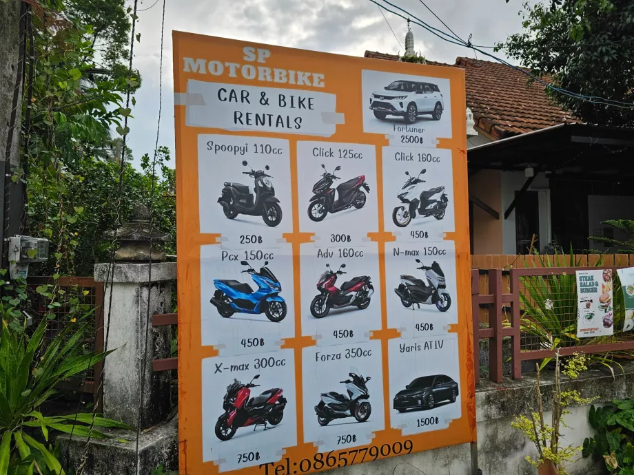 Precios de scooters en Koh Samui