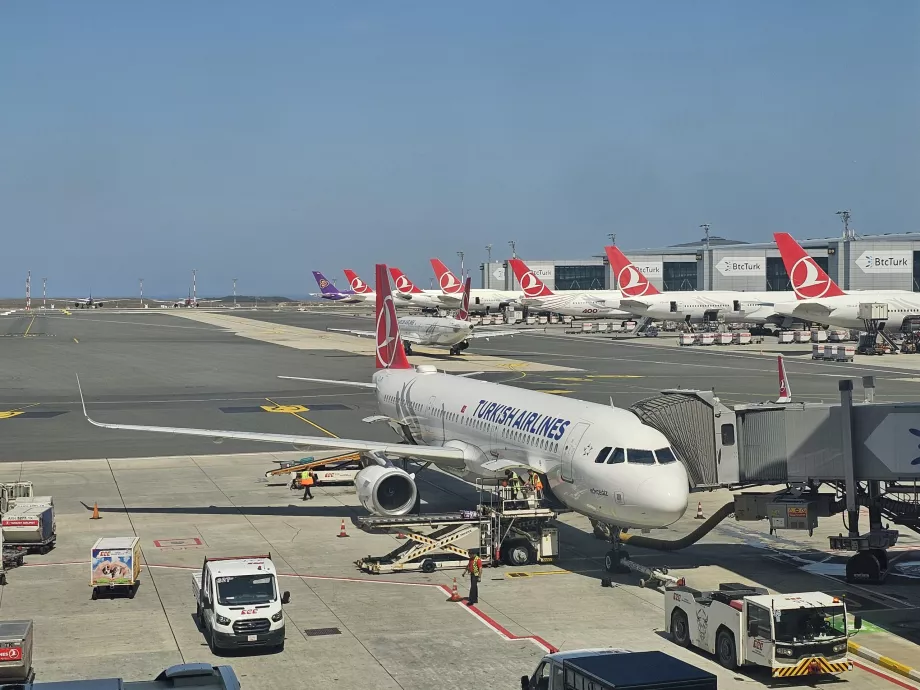 Avión de Turkish Airlines en el aeropuerto de Estambul