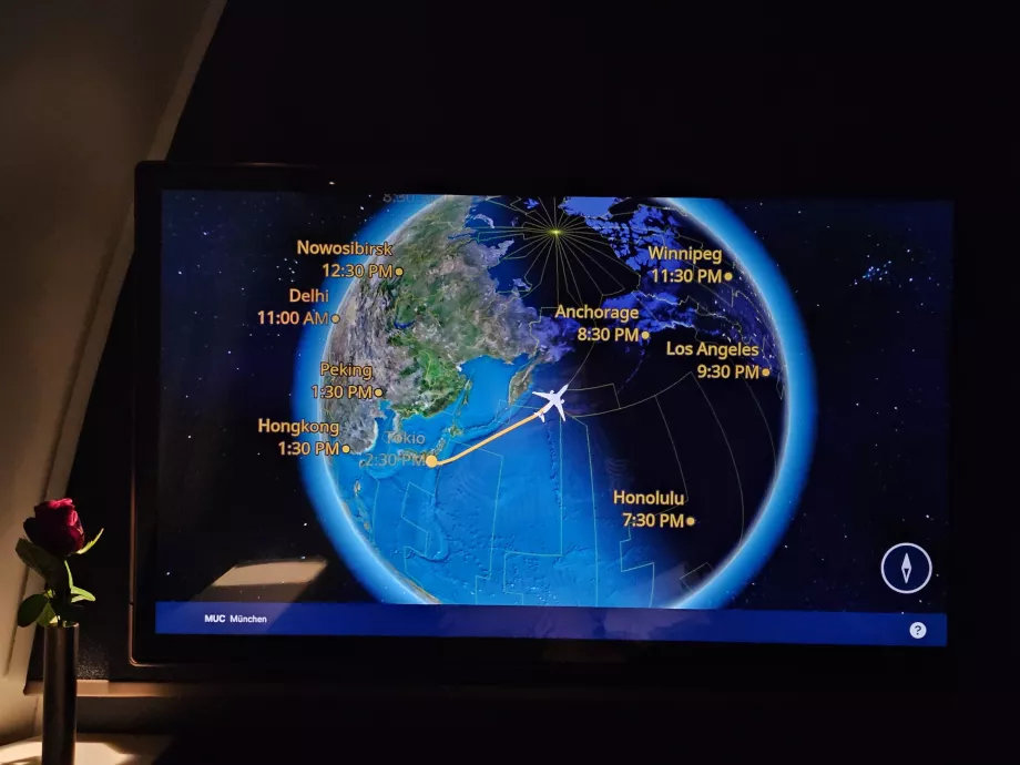 Mapa del sobrevuelo del Polo Norte