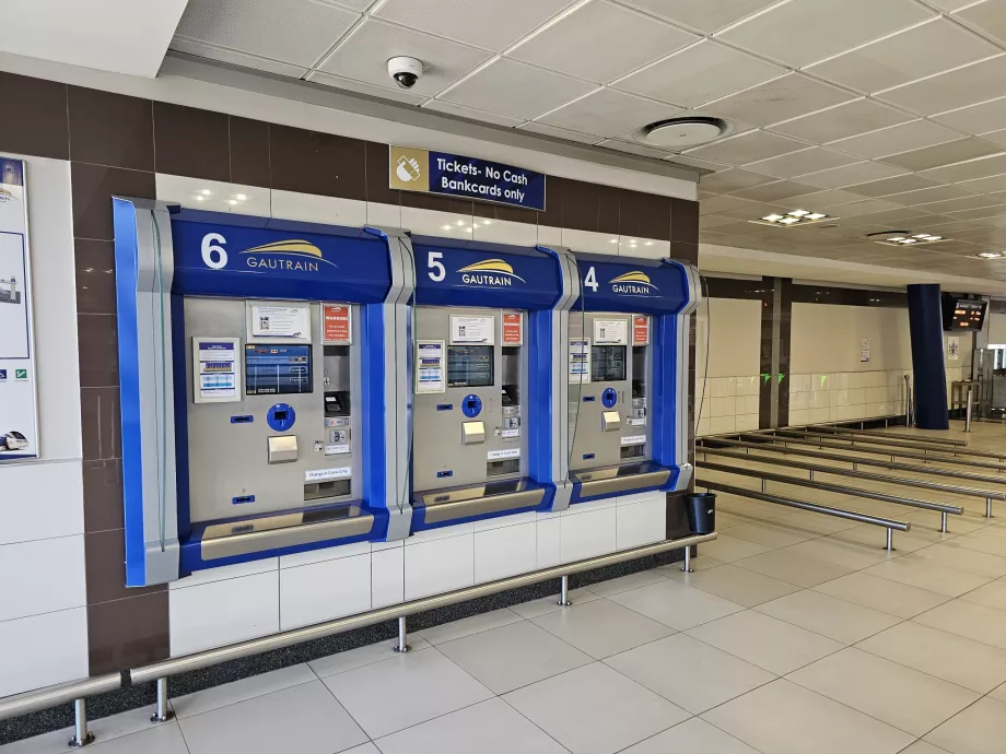 Máquina expendedora de billetes en el Gautrain
