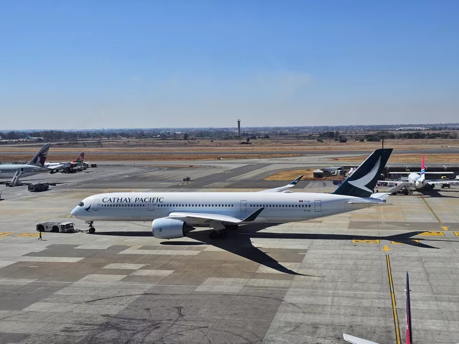 Cathay Pacific, Airbus A350 en el aeropuerto de Johannesburgo