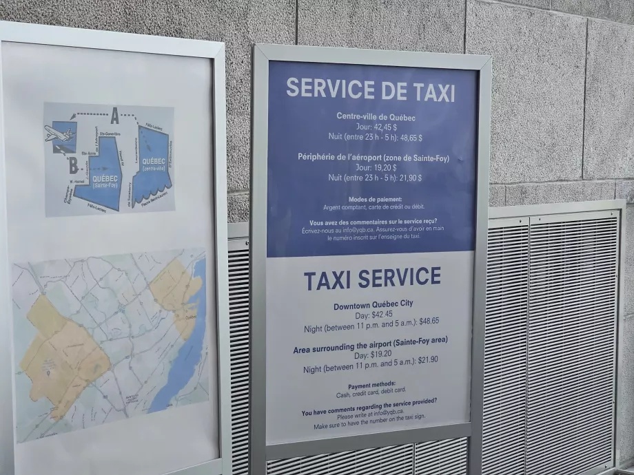 Lista de precios de taxis