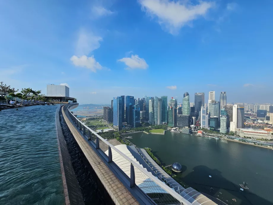 Vista desde la piscina de la azotea del Marina Bay Sands