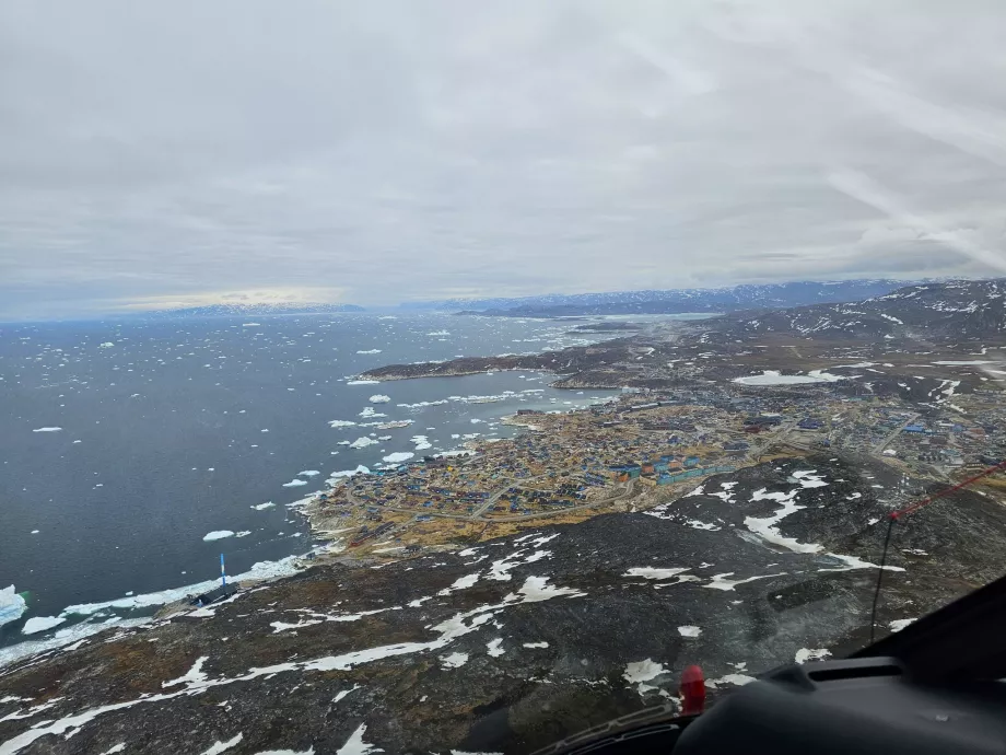 Ilulissat desde un helicóptero