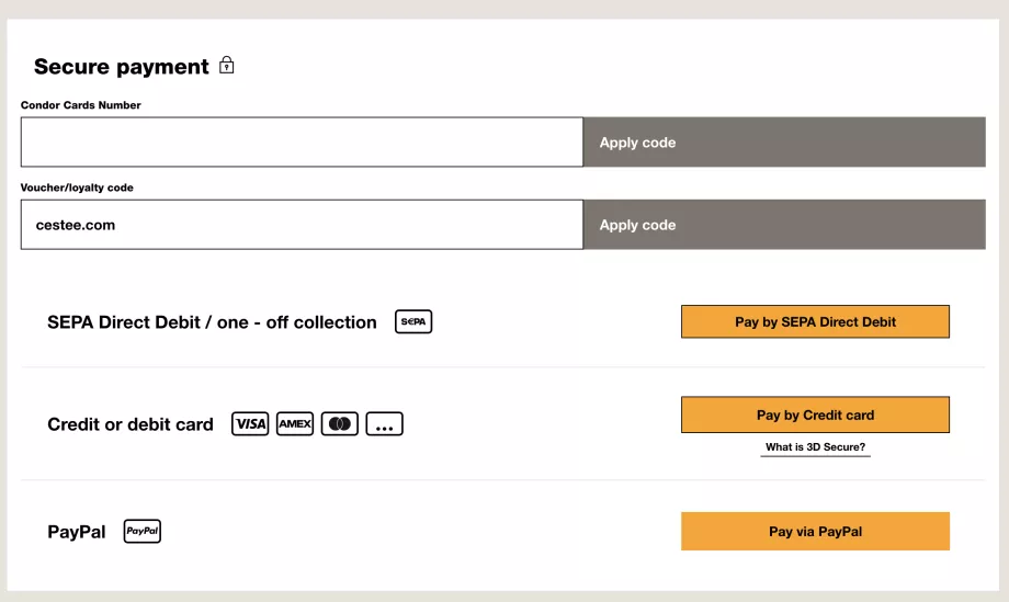 Código promocional - Condor.com