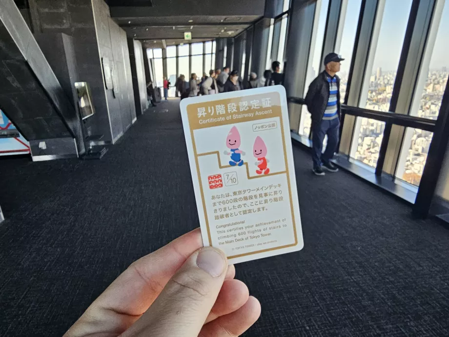 Certificado tras subir las escaleras