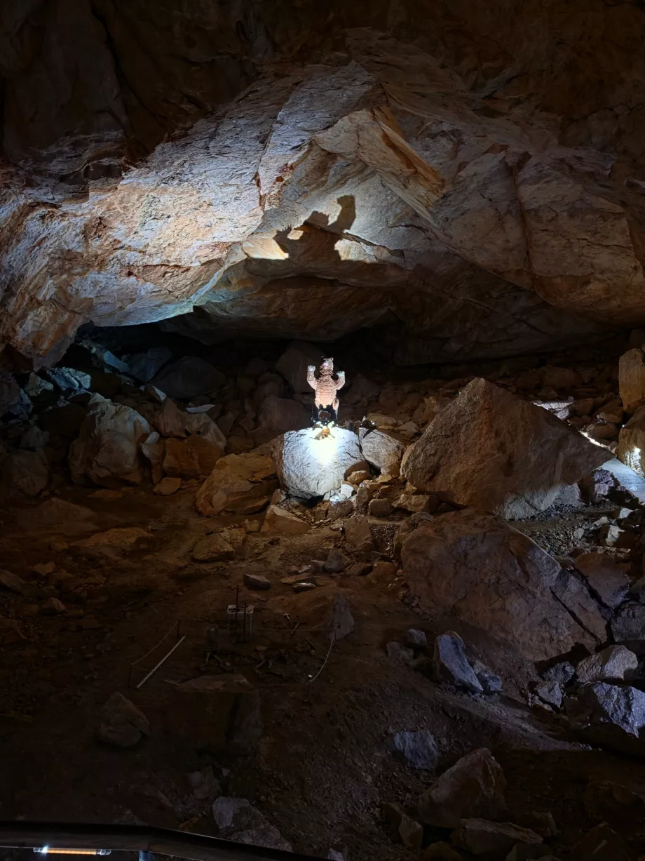 Maqueta de un oso de las cavernas