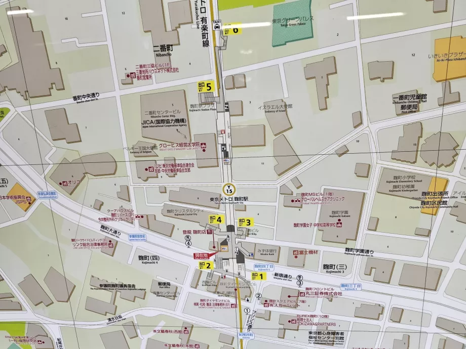 Mapa de salidas de la estación de metro
