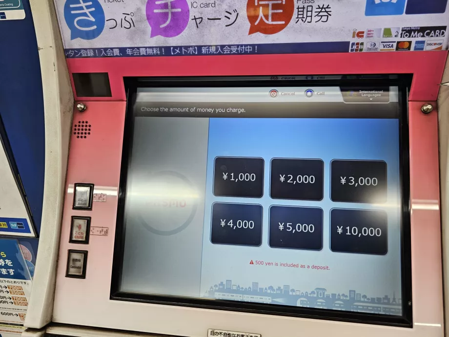 Opciones de recarga de la tarjeta de tráfico