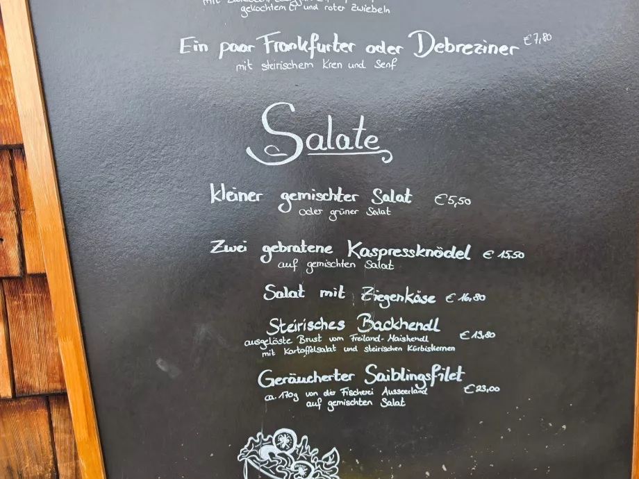 Precios en los restaurantes