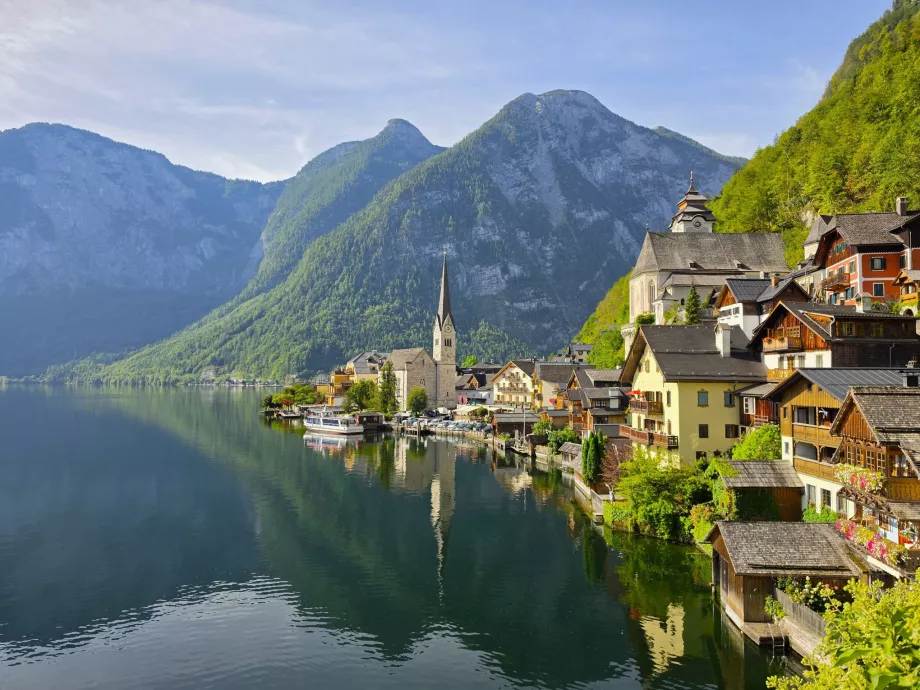 La vista más famosa del centro de Hallstatt