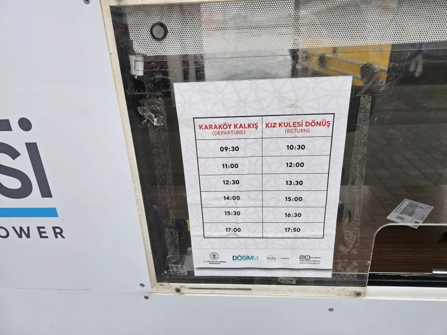 Horario del barco a la Torre de la Doncella