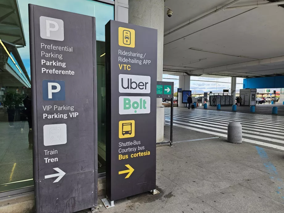 Cómo llegar a los puntos de recogida de Uber y Bolt