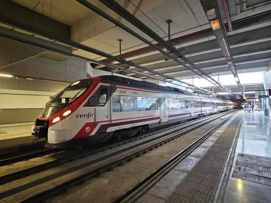 Tren en el aeropuerto de Málaga