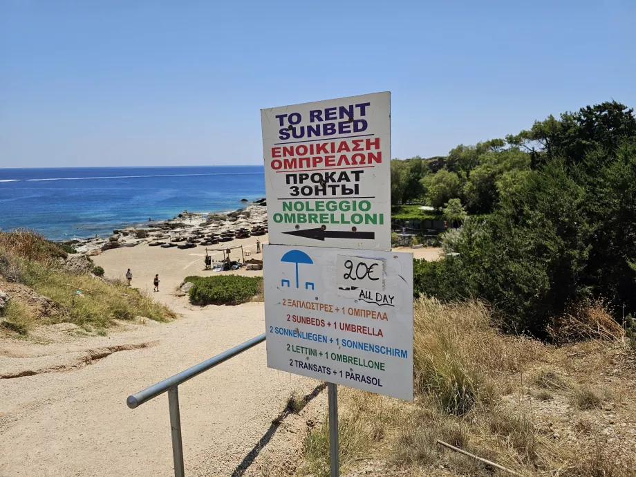 Precios de las tumbonas cerca de Kallithea Springs