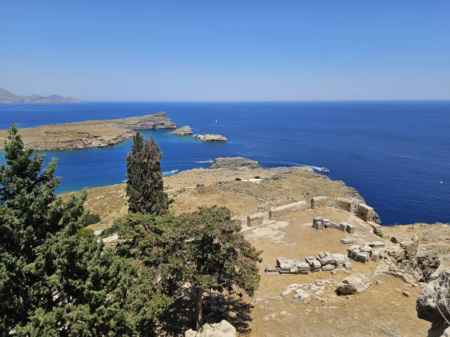 Vista al mar desde la acrópolis de Lindos
