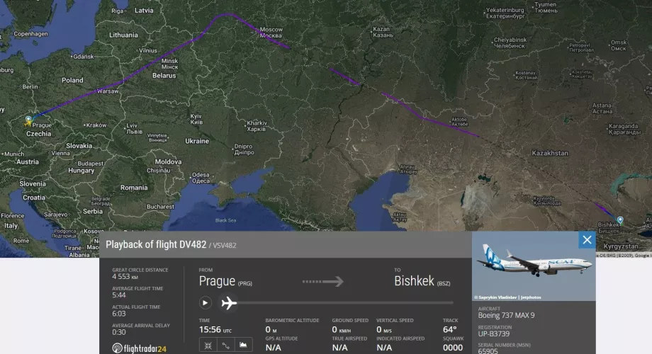 Vuelo Praga - Bishkek