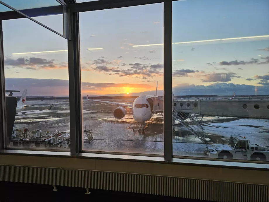 Vista de la zona del aeropuerto desde la zona de tránsito