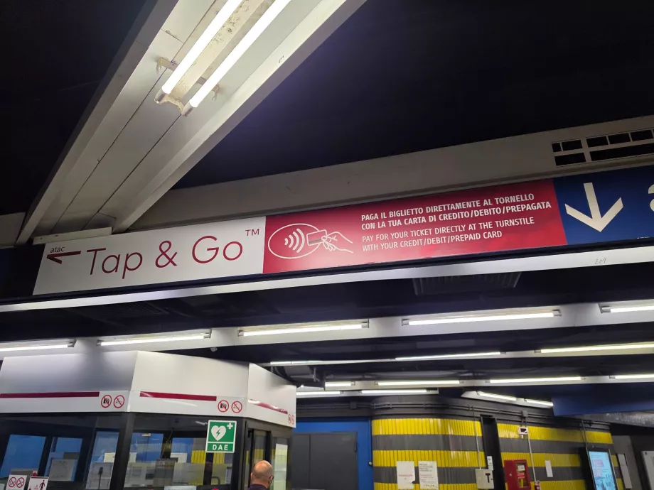 Información sobre el pago sin contacto en el metro